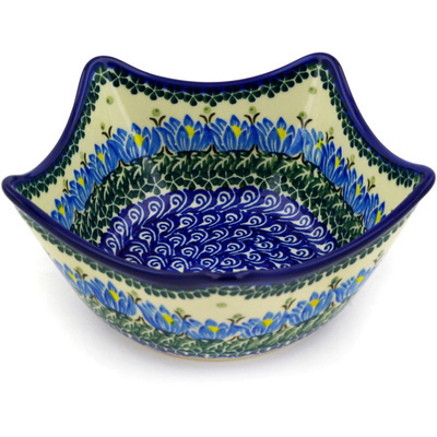 Polish Pottery Bowl 7&quot; Lotus Blossom