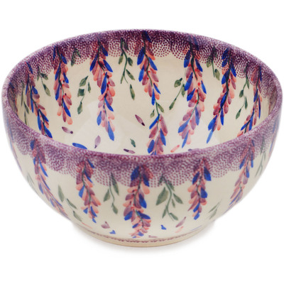 Polish Pottery Bowl 7&quot; Lupine Surprise UNIKAT