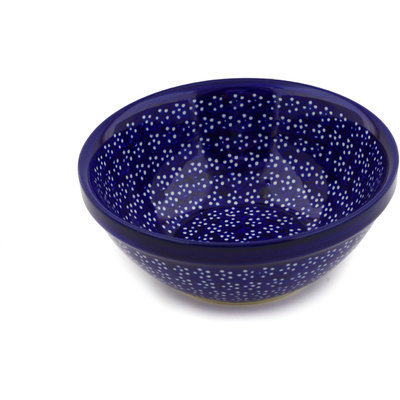Polish Pottery Bowl 7" Midnight Daisies
