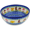 Polish Pottery Bowl 7&quot; Mushroom Garden