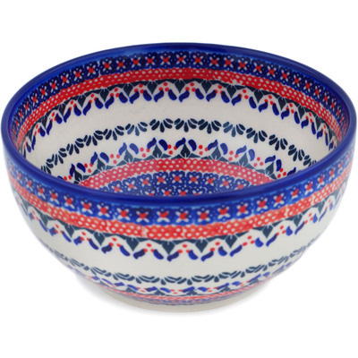 Polish Pottery Bowl 7" Natural UNIKAT