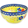 Polish Pottery Bowl 7&quot; Neon Poppies