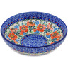 Polish Pottery Bowl 7&quot; Orange Blooms UNIKAT