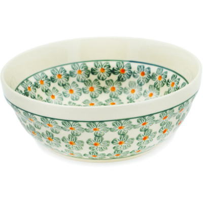 Polish Pottery Bowl 7&quot; Orange Blossoms