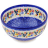 Polish Pottery Bowl 7&quot; Pastel Spring Wreath