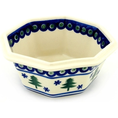 Polish Pottery Bowl 7&quot; Peacock Evergreen