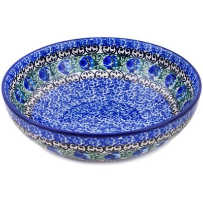 Polish Pottery Bowl 7" Peacock Feather