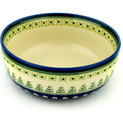 Polish Pottery Bowl 7&quot; Peacock In The Pines