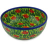 Polish Pottery Bowl 7&quot; Poppy Fever UNIKAT