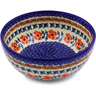 Polish Pottery Bowl 7" Red Cornflower