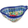 Polish Pottery Bowl 7&quot; Red Hibiscus UNIKAT