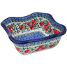 Polish Pottery Bowl 7&quot; Red Pansy