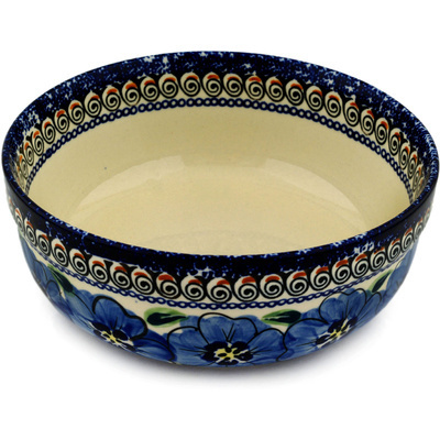 Polish Pottery Bowl 7&quot; Regal Bouquet UNIKAT