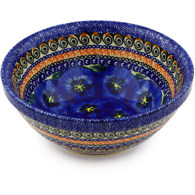 Polish Pottery Bowl 7&quot; Regal Bouquet UNIKAT