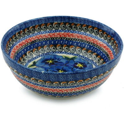 Polish Pottery Bowl 7&quot; Regal Bouquet UNIKAT