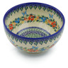 Polish Pottery Bowl 7&quot; Ring Of Flowers UNIKAT