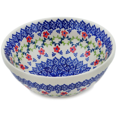 Polish Pottery Bowl 7&quot; Rings Of Happiness