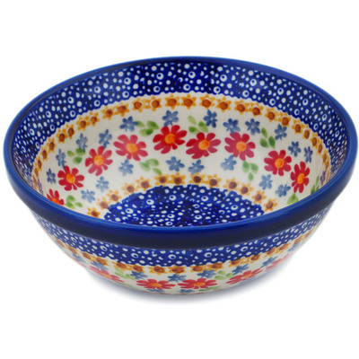 Polish Pottery Bowl 7&quot; Seeds Of Summer UNIKAT