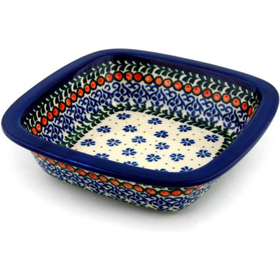 Polish Pottery Bowl 7&quot; Shamrock Fields