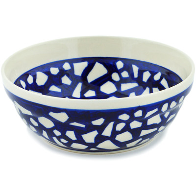 Polish Pottery Bowl 7&quot; Simple Mosaic