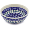 Polish Pottery Bowl 7&quot; Snowflakes And Pines