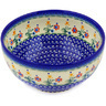 Polish Pottery Bowl 7&quot; Spring Flowers