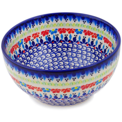 Polish Pottery Bowl 7" Spring Flowers