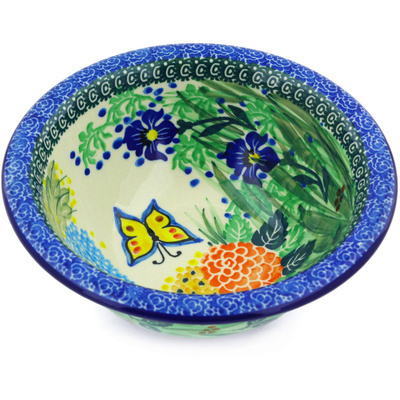Polish Pottery Bowl 7&quot; Spring Garden UNIKAT