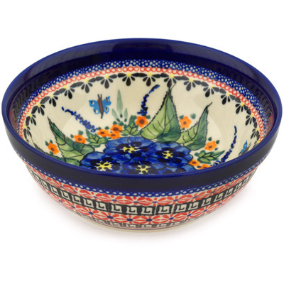 Polish Pottery Bowl 7&quot; Spring Splendor UNIKAT