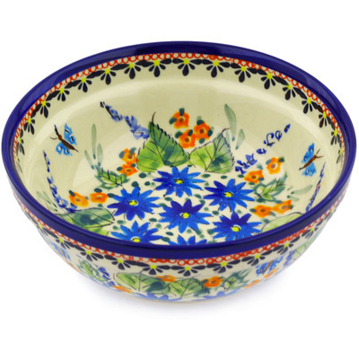 Polish Pottery Bowl 7&quot; Spring Splendor UNIKAT