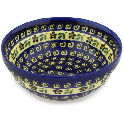 Polish Pottery Bowl 7&quot; Stargazer Fields