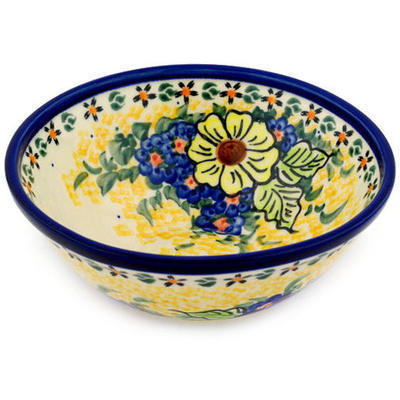 Polish Pottery Bowl 7&quot; Summer Happiness UNIKAT