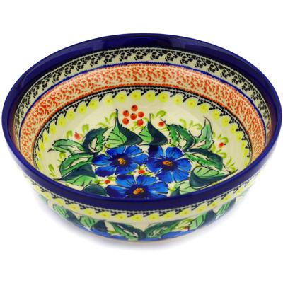 Polish Pottery Bowl 7&quot; Summer Splendor UNIKAT