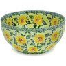 Polish Pottery Bowl 7&quot; Sunflower Fields