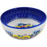 Polish Pottery Bowl 7&quot; Sunflower UNIKAT