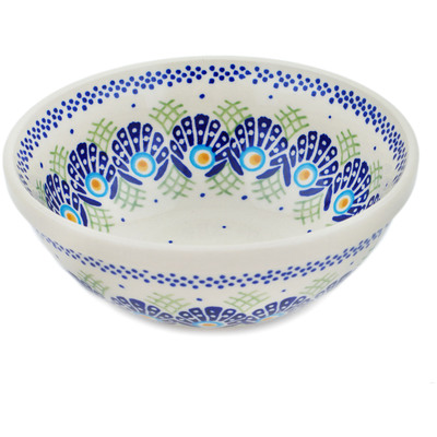 Polish Pottery Bowl 7&quot; Tail Feathers