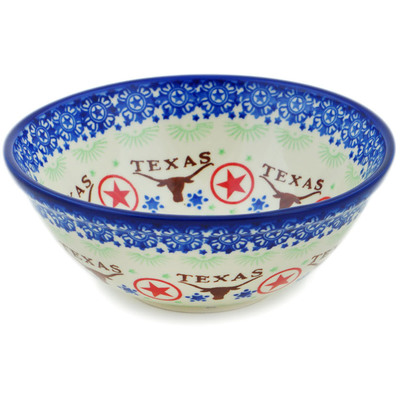 Polish Pottery Bowl 7&quot; Texas State