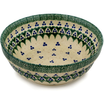 Polish Pottery Bowl 7&quot; Trio Dots