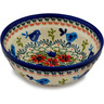 Polish Pottery Bowl 7&quot; Vine Birds UNIKAT