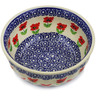 Polish Pottery Bowl 7&quot; Wind-blown Poppies