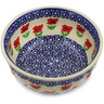 Polish Pottery Bowl 7&quot; Wind-blown Poppies