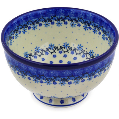 Polish Pottery Bowl 7&quot; Winter Star Flowers