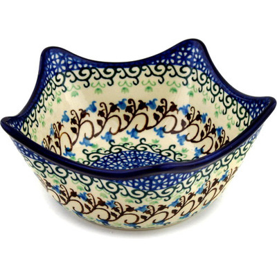Polish Pottery Bowl 7&quot; Woodland Lace