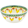 Polish Pottery Bowl 7&quot; Yellow Rooster