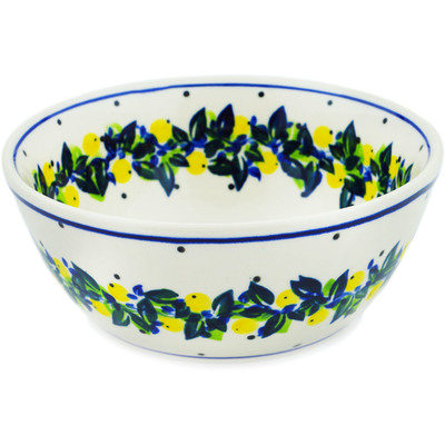 Polish Pottery Bowl 7&quot; Yellowberry Forest