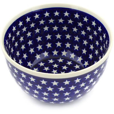 Polish Pottery Bowl 8&quot; America The Beautiful