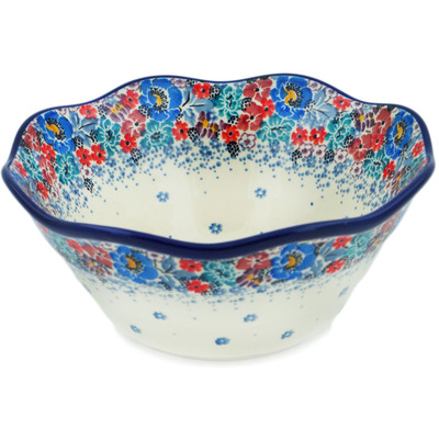 Polish Pottery Bowl 8&quot; Autumn Bunch UNIKAT