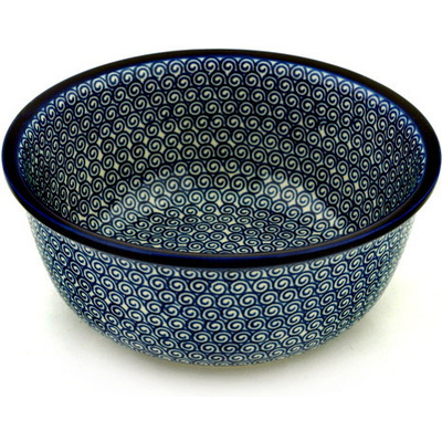 Polish Pottery Bowl 8&quot; Baltic Blue