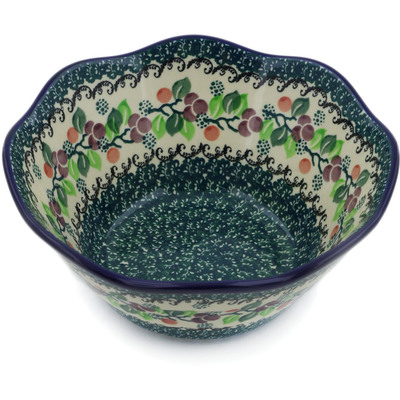 Polish Pottery Bowl 8&quot; Berry Garland