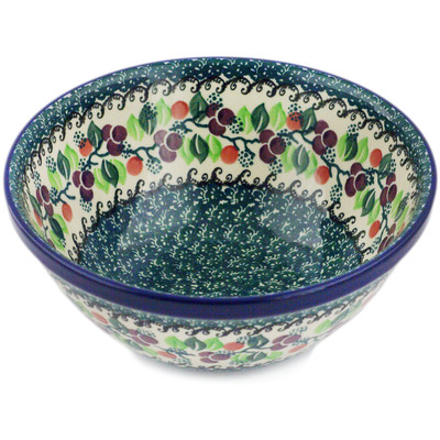 Polish Pottery Bowl 8&quot; Berry Garland